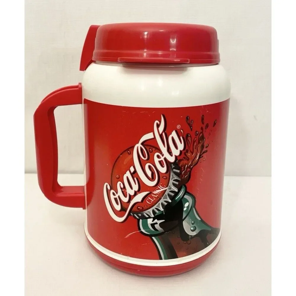 VINTAGE 2001 Whirley Coca Cola 64 oz Insulated Travel Mug Jug with Lid USA Coke